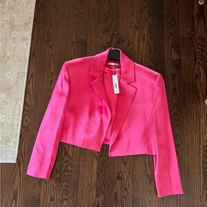 Alice + Olivia Vibrant Pink Cropped Blazer